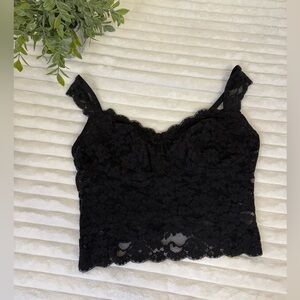 Aerie black longline lace bralette size XL